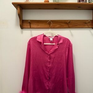 Linea Donatella Pink Satin Top